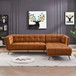 Addison - Right Sectional Leather Sofa - Cognac