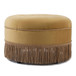 Yolanda - Round Upholstered Accent Ottoman - Gold Yellow / Gold