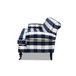 Alana Lawson - Three Cushion Tightback Sofa - Blue Lattice