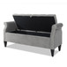 Jacqueline - Tufted Roll Arm Storage Bench - Opal Gray