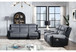 Alicia - Reclining Sofa And Loveseat - Gray / Black
