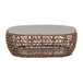 Willow - Oval Woven Patio Coffee Table, Wicker Frame - Wheat Beige / Golden Brown