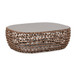 Willow - Oval Woven Patio Coffee Table, Wicker Frame - Wheat Beige / Golden Brown
