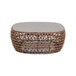 Willow - Oval Woven Patio Coffee Table, Wicker Frame - Wheat Beige / Golden Brown