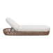 Willow - Sunbrella Upholstered Woven Patio Lounger, Wicker Frame - Wheat Beige / Golden Brown