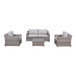 4 Seater Wicker Conversation Set With Cushions, All Weather - Gray Mix
