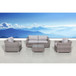 4 Seater Wicker Conversation Set With Cushions, All Weather - Gray Mix