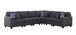 Cooper - 6 Piece Reversible L-Shape Sectional Sofa & Cupholder - Stone Gray