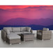 4 Person Outdoor Wicker Seating Set With Cushions, Patio Lounge Group - Gray Mix