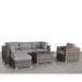 4 Person Outdoor Wicker Seating Set With Cushions, Patio Lounge Group - Gray Mix