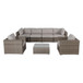 6 Seater Patio Wicker Sofa Set With Coffee Table - Gray Mix