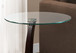 C-Shaped Accent Table Tempered Glass For Living Room - Espresso