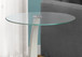 C-Shaped Accent Table Clear Tempered Glass For Living Room - White