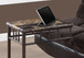 C-Shaped Accent Table Marble Look For Living Room - Espresso
