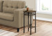 Accent Table Plant Stand Square Marble Look - Espresso