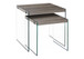 Accent Nesting Table Clear Tempered Glass For Living Room (Set of 2) - Taupe