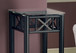 Accent Table Plant Stand Square For Living Room Tempered Glass - Black
