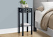Accent Table Plant Stand Square For Living Room Tempered Glass - Black