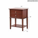 Sleek Nightstand With Storage Shelf And Rich Finish - Cherry