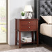 Sleek Nightstand With Storage Shelf And Rich Finish - Cherry