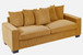 Luxe Corduroy Sofa With 5 Matching Toss Pillows, Sleek Design, Spacious And Comfortable 3 Seater Couch - Ginger