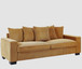 Luxe Corduroy Sofa With 5 Matching Toss Pillows, Sleek Design, Spacious And Comfortable 3 Seater Couch - Ginger