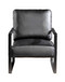 Classic Mid Century Modern Accent Chair With Durable Square Metal Frame, Armchair For Living Room, Bedroom, Home Office Spotted Microfiber Upholstery - Black