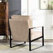 Classic Mid Century Modern Accent Chair With Durable Square Metal Frame, Armchair - Light Camel