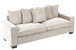 Luxe Corduroy Sofa With 5 Matching Toss Pillows, Sleek Design, Spacious And Comfortable 3 Seater Couch - Ivory