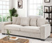 Luxe Corduroy Sofa With 5 Matching Toss Pillows, Sleek Design, Spacious And Comfortable 3 Seater Couch - Ivory
