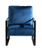 Classic Mid Century Modern Accent Chair With Durable Square Metal Frame, Armchair Upholstery - Blue