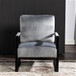 Classic Mid Century Modern Accent Chair With Durable Square Metal Frame, Armchair Upholstery - Gray