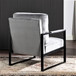 Classic Mid Century Modern Accent Chair With Durable Square Metal Frame, Armchair Upholstery - Gray