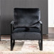 Classic Mid Century Modern Accent Chair With Durable Square Metal Frame, Armchair Upholstery - Black