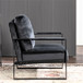 Classic Mid Century Modern Accent Chair With Durable Square Metal Frame, Armchair Upholstery - Black