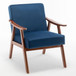 Accent Chair, Classic Mid Century Modern For Extra Seating - Dark Blue