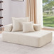 Lounge Frame For Oversized Modular U Shaped Sectional Floor Couch Convertible Compressed Couch, Spacious Foam Filled Sofa - Beige
