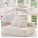 Loveseat Frame For Oversized Modular U Shaped Sectional Floor Couch Convertible Compressed Couch, Spacious Foam Filled Sofa - Beige