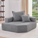 Corner Frame For Oversized Modular U Shaped Sectional, Floor Couch Convertible Compressed Couch Spacious Foam Filled Sofa - Gray