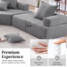 Special Shaped Frame For Oversized Modular U Shaped Sectional Floor Couch, Convertible Compressed Couch Spacious Foam Filled Sofa - Gray