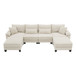 Wide Seat Modular Sectional Bed Sleeper Couch Set With Armrest Pillow 6 Seat, Free Combination Sofa With Ottomans Oversized - Beige