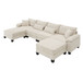 Wide Seat Modular Sectional Bed Sleeper Couch Set With Armrest Pillow 6 Seat, Free Combination Sofa With Ottomans Oversized - Beige