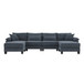 Wide Seat Modular Sectional Bed Sleeper Couch Set With Armrest Pillow 6 Seat, Free Combination Sofa With Ottomans Oversized - Gray