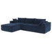 2 Pices Free Combination Minimalist Style Modular Sectional, Wrinkle Resistant Couch Set L Shaped Compressed Sofa For Living Room - Dark Blue