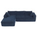 2 Pices Free Combination Minimalist Style Modular Sectional, Wrinkle Resistant Couch Set L Shaped Compressed Sofa For Living Room - Dark Blue