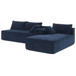 2 Pices Free Combination Minimalist Style Modular Sectional, Wrinkle Resistant Couch Set L Shaped Compressed Sofa For Living Room - Dark Blue