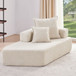 Special Shaped Frame For Oversized Modular U Shaped Sectional Floor Couch, Convertible Compressed Couch Spacious Foam Filled Sofa - Beige