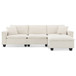 Modern Convertible Sectional L Shaped Reversible Couch Set With Free Pillows 4 Seat Suede Sleeper Sofa With Ottoman - Beige