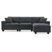 Modern Convertible Sectional L Shaped Reversible Couch Set With Free Pillows 4 Seat Suede Sleeper Sofa With Ottoman - Dark Gray