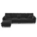 Modern Convertible Sectional Sofa L Shaped Reversible Couch Set With Free Pillows 5 Seat Cloud With Ottoman - Black